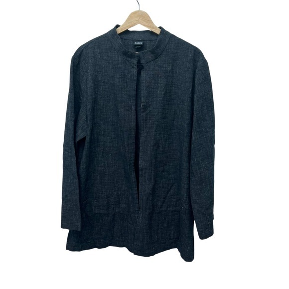 Eileen Fisher Jackets & Blazers - Eileen Fisher Gray Cardigan Coat Linen Blend Size XL